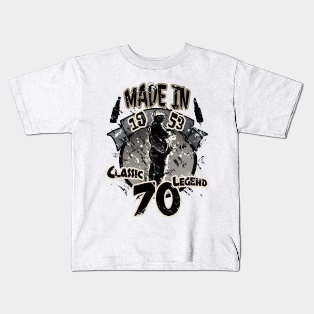 Legend Made in 1953 - 70th Birthday Kids T-Shirt by Area31Studios